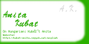 anita kubat business card